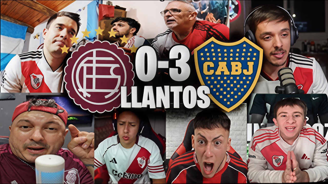 REACCIONES DE HINCHAS DE RIVER AL LANÚS 0-3 BOCA JUNIORS! 😭🔥