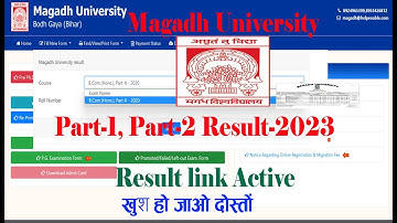 #Magadh University  B.A,B.Sc,B Com Part-1 Session 2019-21/Part-2 Session 2018-21 Result Link Active#
