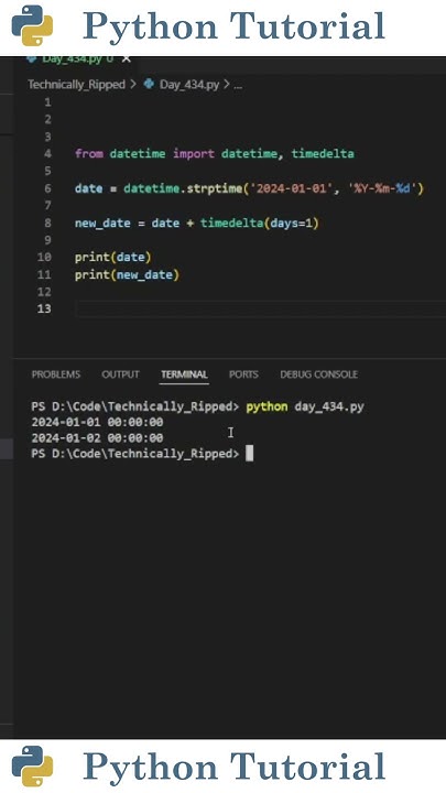 Adding Days To Dates With Python | Python Tutorial - YouTube