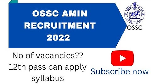Amin recruitment 2022!!ossc amin!!odisha job updates!!ossc new vacancies!!ossc amin syllabus