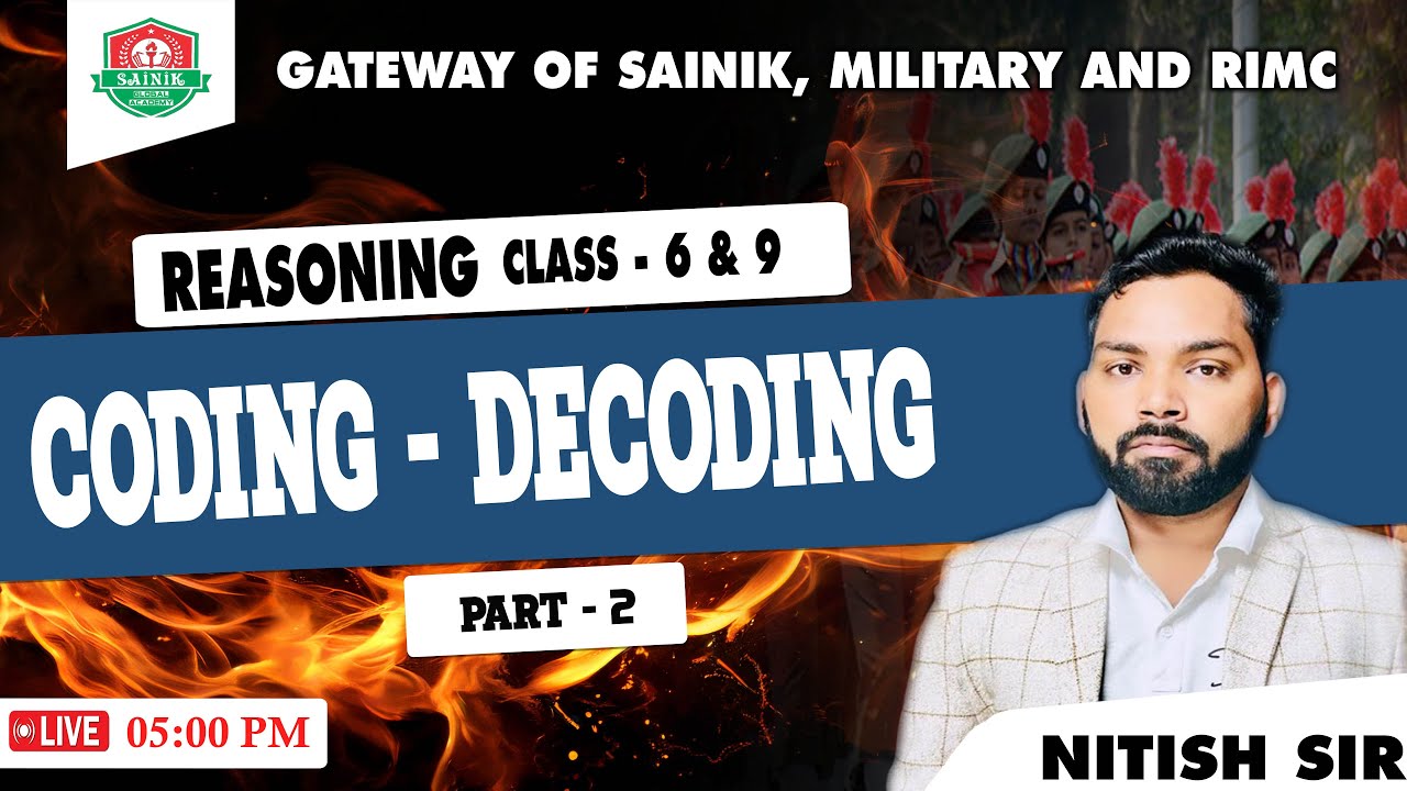 Coding - Decoding (Part-2 ) by Nitish Sir - Sainik & RMS Class 6 & 9 ...