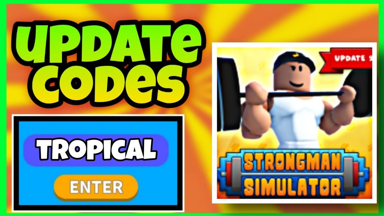  TROPICAL UPDATE ALL WORKING CODES STRONGMAN SIMULATOR ROBLOX TROPICAL STRONGMAN SIMULATOR 