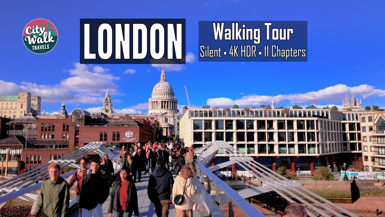 London, UK 🇬🇧 Walk (2+ Hours) | 4K HDR | Natural Sound | Thames • Notting Hill • Camden