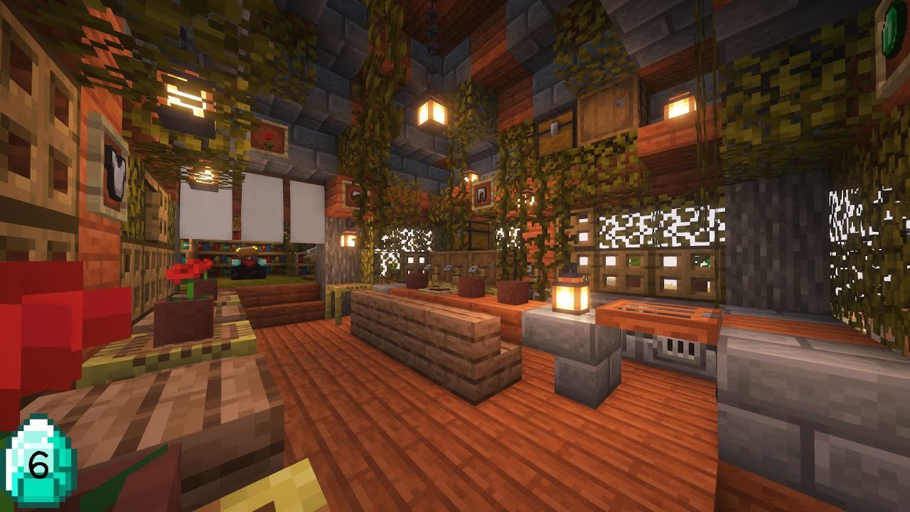 Designing A Mini Cafe and Library | Minecraft Episode 6 - YouTube