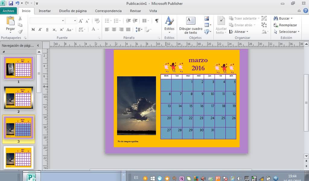 Como hacer un calendario con word