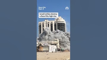 Israeli strikes destroy a Gaza City high-rise
