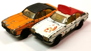 Majorette Ford Capri renowacja nr 251. Zabawka model odlewany. Dwa Fordy w różnych kolorach.