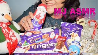 MJ ASMR - Christmas Chocolate Party - Chocolate Santa, Smarties Penguin, Cadbury Fudge Minis