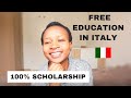 SCHOLARSHIPS IN ITALY 🇮🇹FOR INTERNATIONAL STUDENTS | Study abroad in best ranked Universities