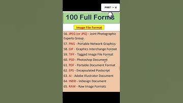 Important Abbreviation Of ICT || Image File Format || By Punam