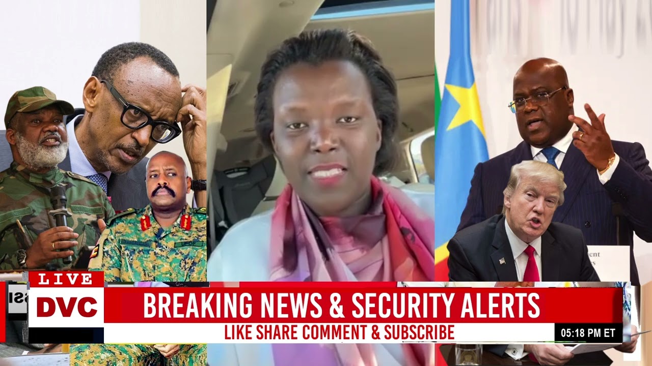 Кагаме бежит в Мусевени в Уганде, хаос на трассе M23 перекрывает эту картину.