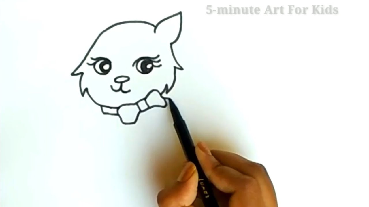 How To Draw Cat For Kids Step By Step - YouTube