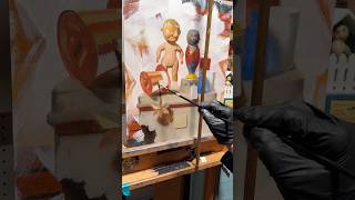 Finishing up the first pass of color of the still life part of this one! #howtooilpaint #bostonart