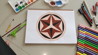 Geometric Star Pattern in Circle || Circle Geometric Pattern Art || Geometric Design Part 2 Net Worth