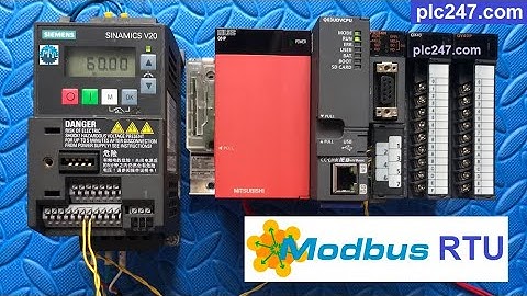 Mitsubishi QJ71C24N "Modbus RTU" Siemens V20 Tutorial