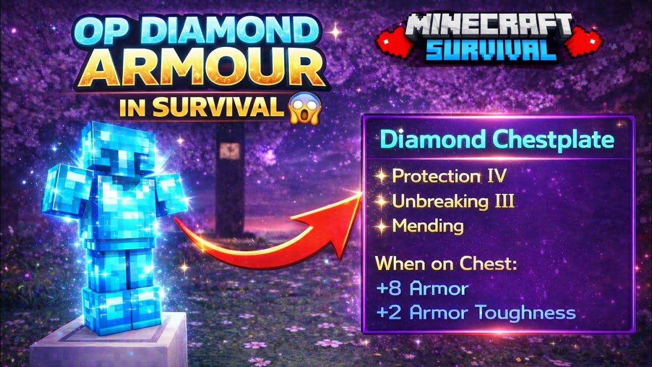 Minecraft but I finally made full enchantment diamond armour ...