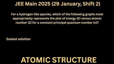 JEE Main 2025 (29 January, Shift 2)For a hydrogen-like species, which of the following graphs most