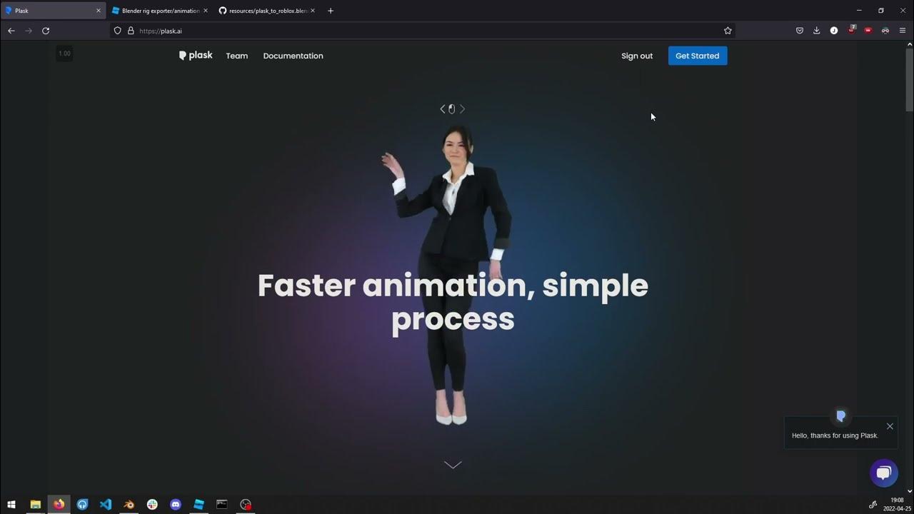 Create motion capture from video with plask ai for Roblox Studio in