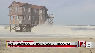 Hurricane Erin's outer bands starting to hit NC coast