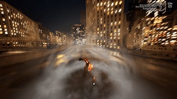 UNREAL ENGINE 5 | IRONMAN FLIGHT ON THE CITY AT NIGHT AND HIT ON THE GROUND GAMEPLAY FHD