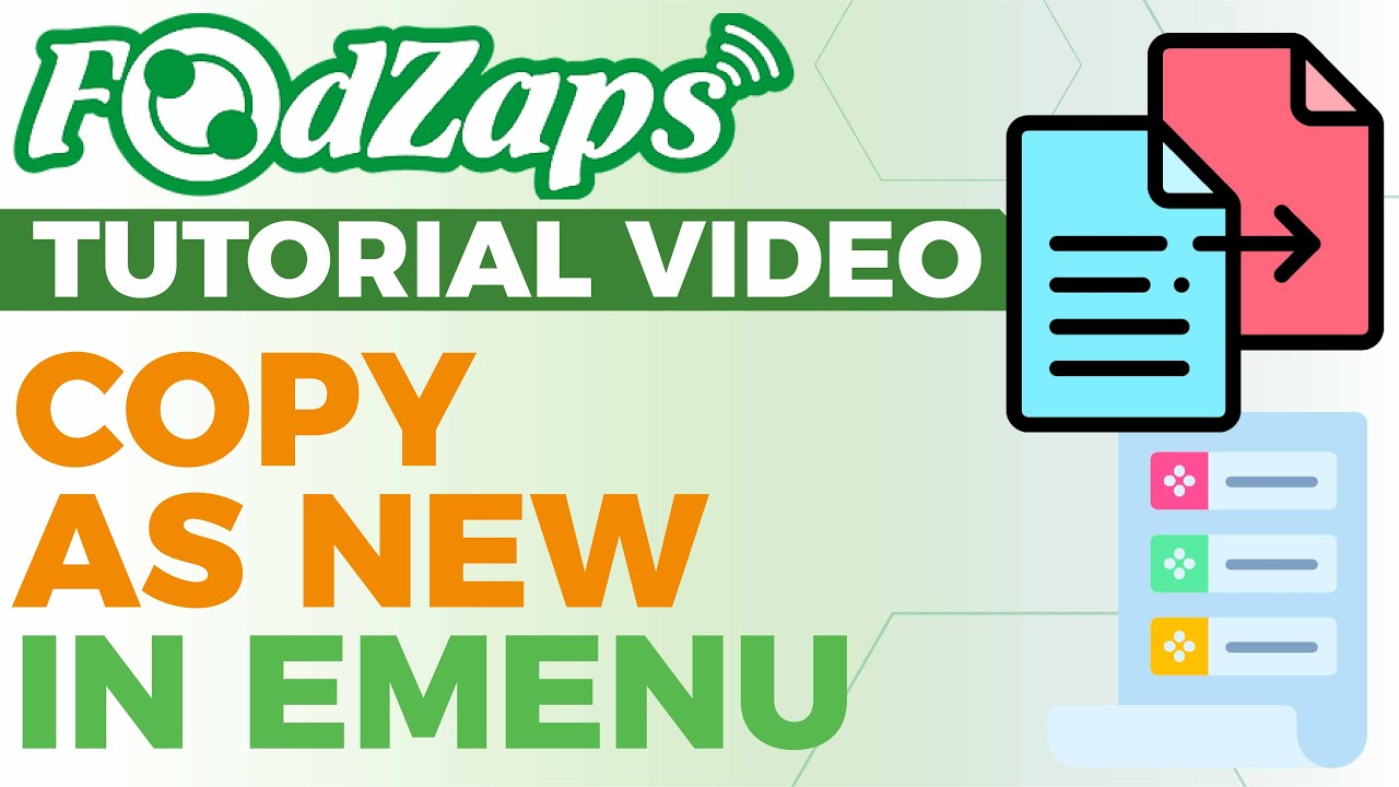 Copy as New in EMenu【FoodZaps Tutorial Video】Tai Yong Seng_Sabah Dealer