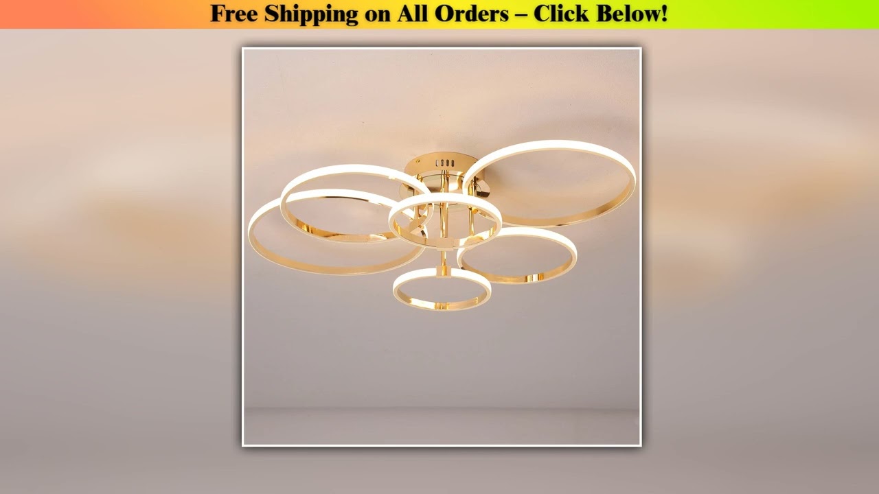 Remote Control Dimmable LED Ceiling Lamp for Kitchen Bedroom Living Room, Modern