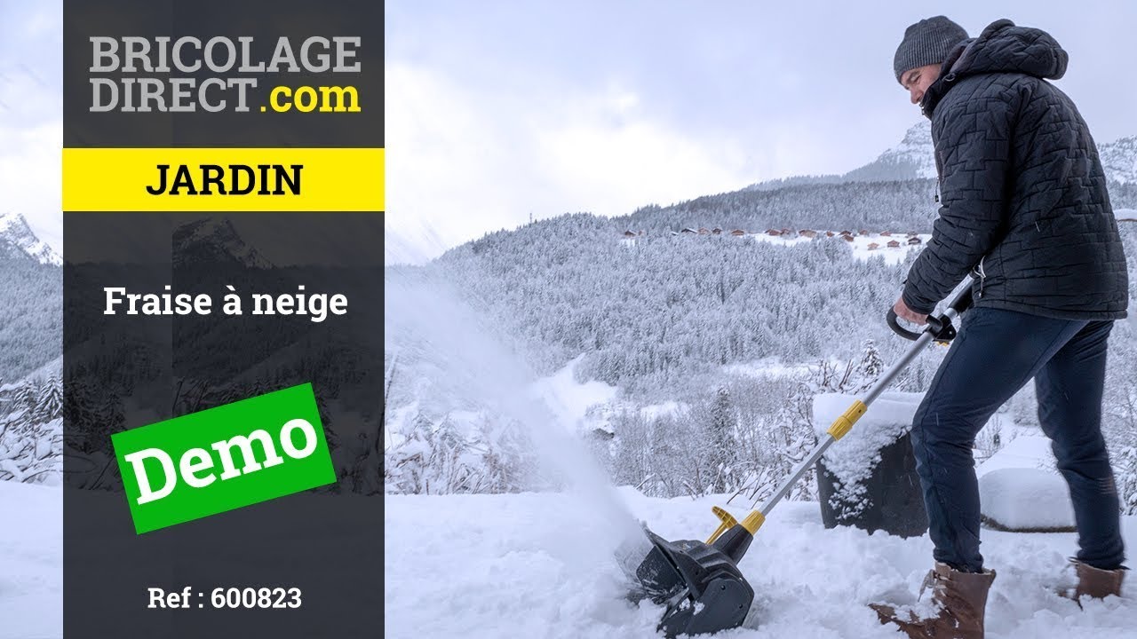 Fraise à Neige Électrique Sans Fil - Pliable - 2 Batteries 3000 MAh - Largeur 40 Cm - Jet 10 M - Pour Allées & Trottoirs - 10