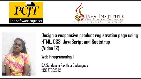 Design a responsive product registration page using HTML, CSS, JavaScript and Bootstrap (Video 12)