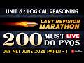 🎯LIVE Logical Reasoning PYQ Marathon | Recently Asked Questions #jrfpaper1 #jrfjune2026