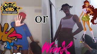 dressing like iconic black cartoon characters (Winx, KND, etc)