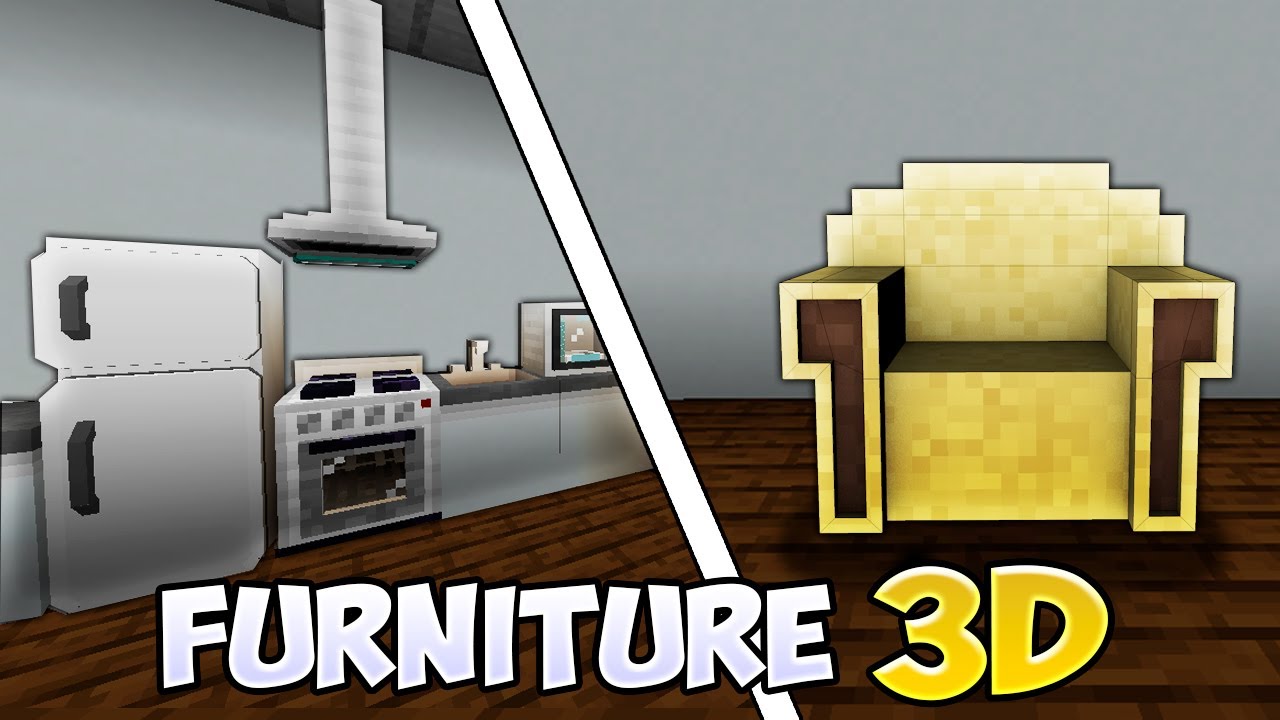MEJORES addons de FURNITURE 3D para Minecraft PE (Bedrock) Top 5 mods YouTube