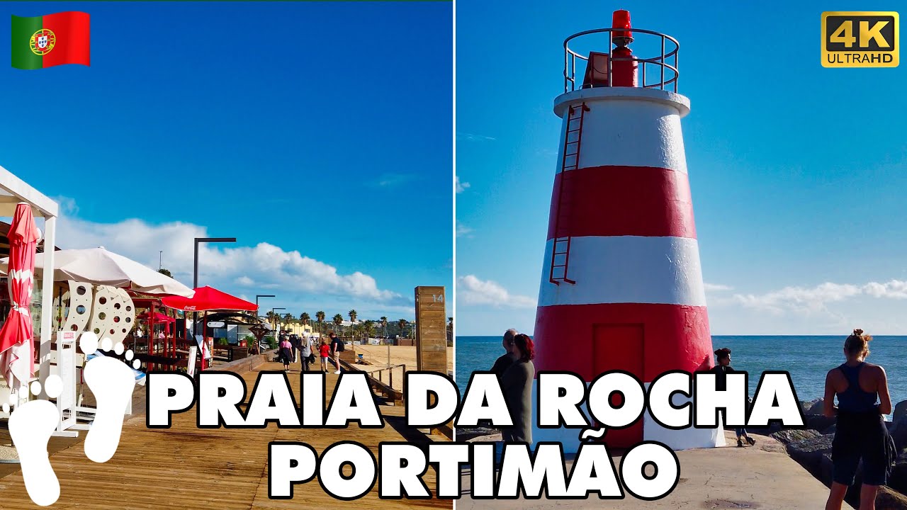 PRAIA DA ROCHA Portimão Algarve 🌞 Portugal 🇵🇹 | Beach Walk 🏖️🚶 [4K UHD]