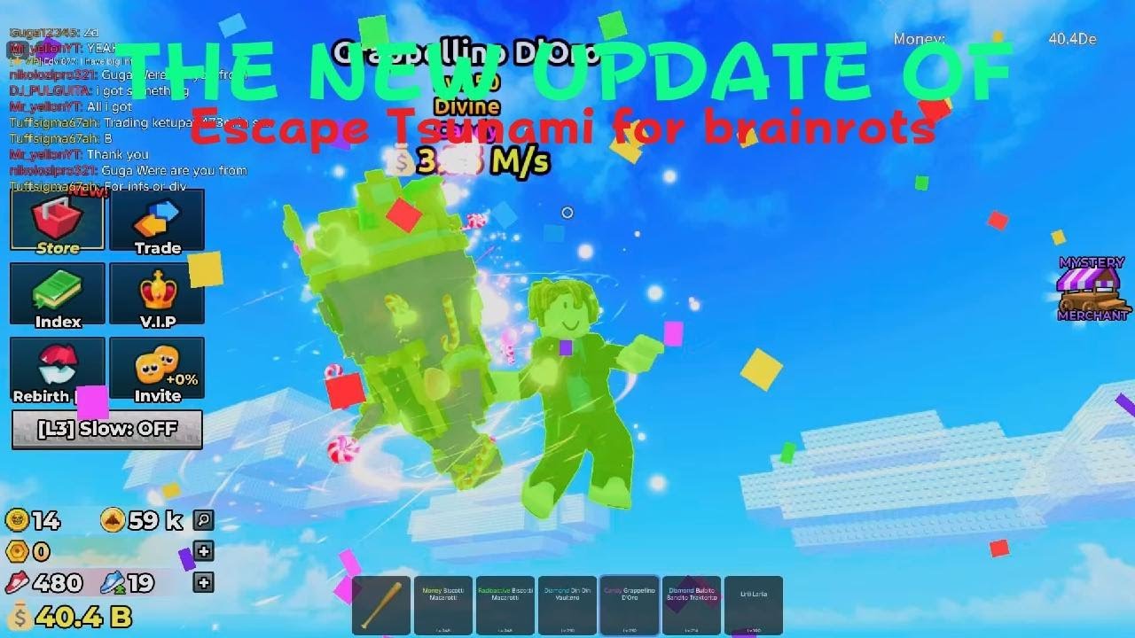 ROBLOX THE NEW UPDATE OF ESCAPE TSUNAMI FOR BRAINROTS