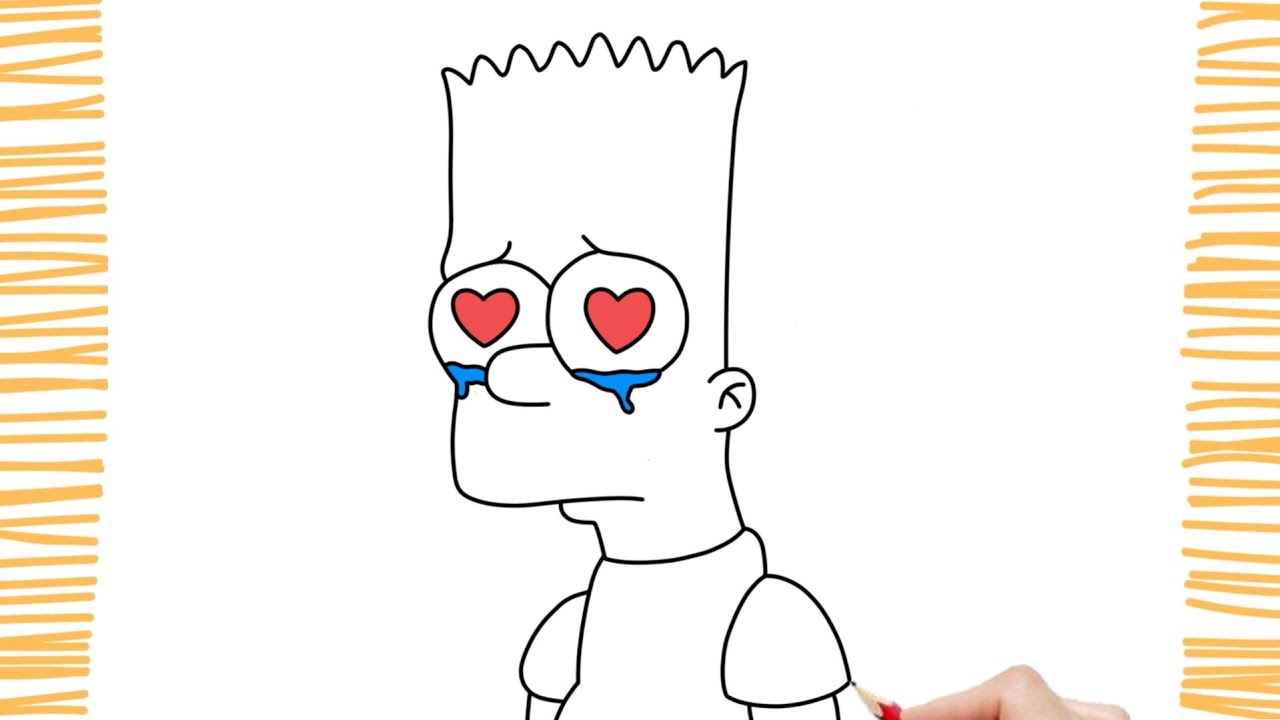 COMO DESENHAR O BART SIMPSON TRISTE, Bart Simpson SAD