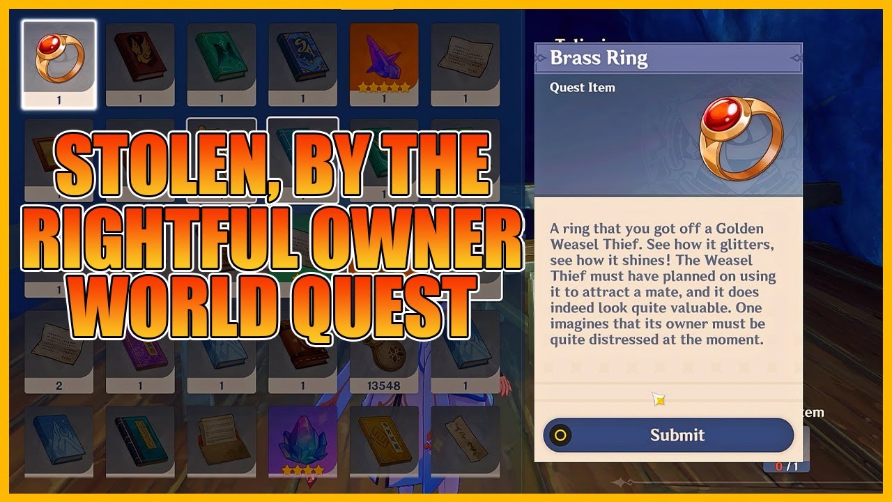 Stolen, By The Rightful Owner World Quest Genshin Impact 2.6