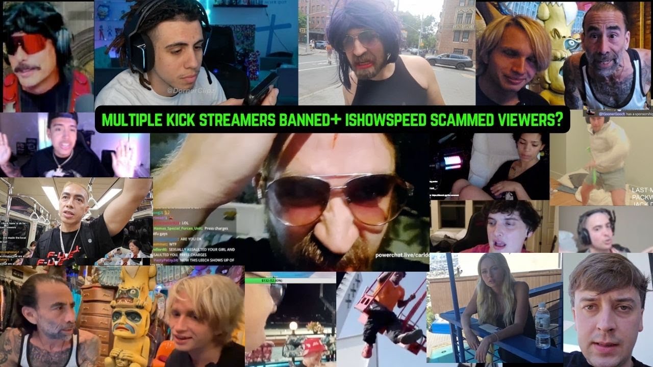 MULTIPLE KICK STREAMERS BANNED+ ISHOWSPEED SCAMMED VIEWERS?  