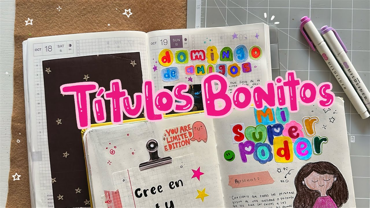 Mis títulos favoritos para decorar mi journal ⭐️  (PAPELERIA CASERA SIN IMPRIMIR ☼ )