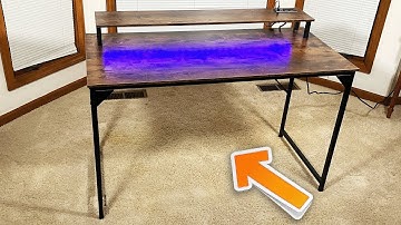 SUPERJARE 47 inch Computer Desk with LED Lights - User Review