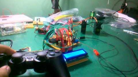 Two servomotors controlled with PIC16f877a and Ps2 Controller