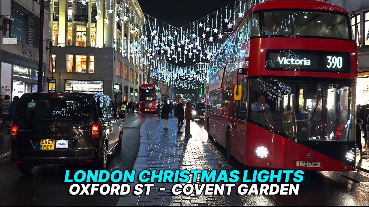 Walking through Central London in the rain Oxford Street, Tottenham