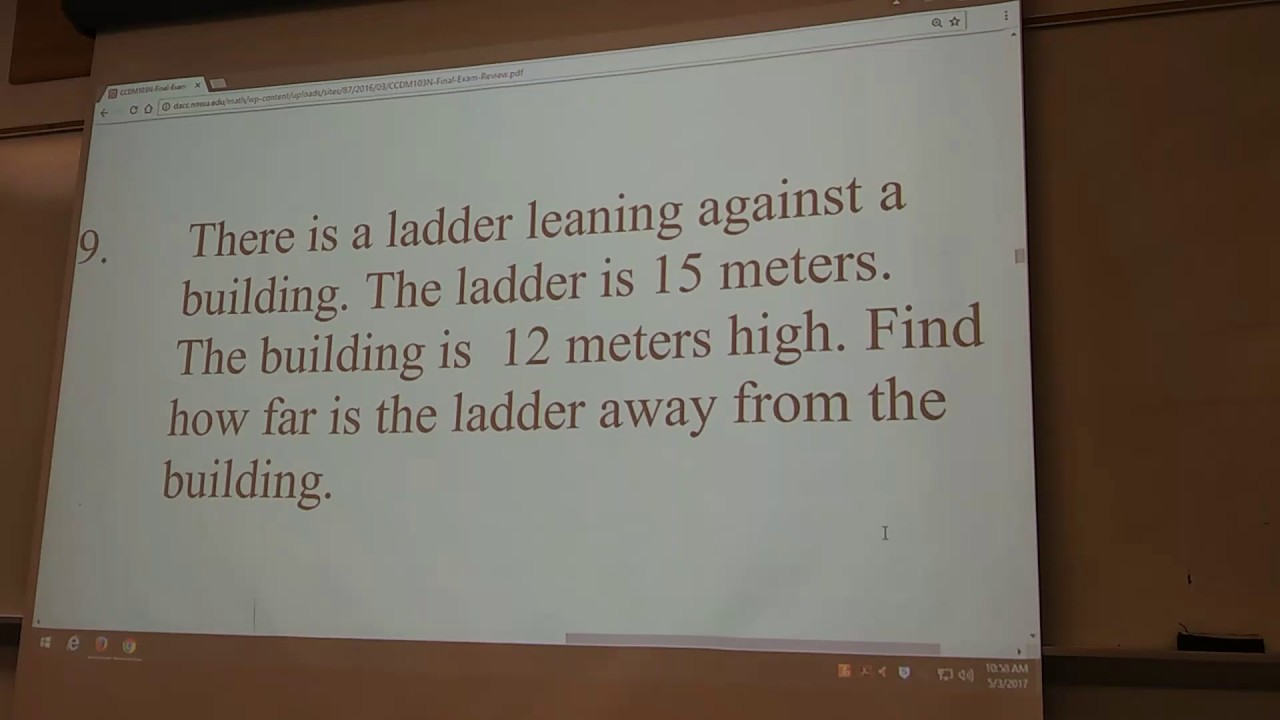 Pythagorean Theorem Ladder Application