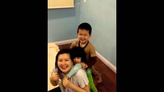 Jumping on mummy