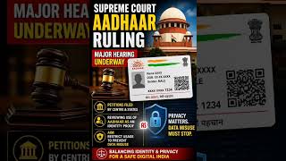 Supreme Court Reviews Aadhaar Use ⚖️ Major Data Privacy Debate #shorts #aadhaar #uidai