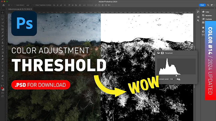 Threshold Adjustment Layer + PSD File Demonstrated [Photoshop Color for Beginners]