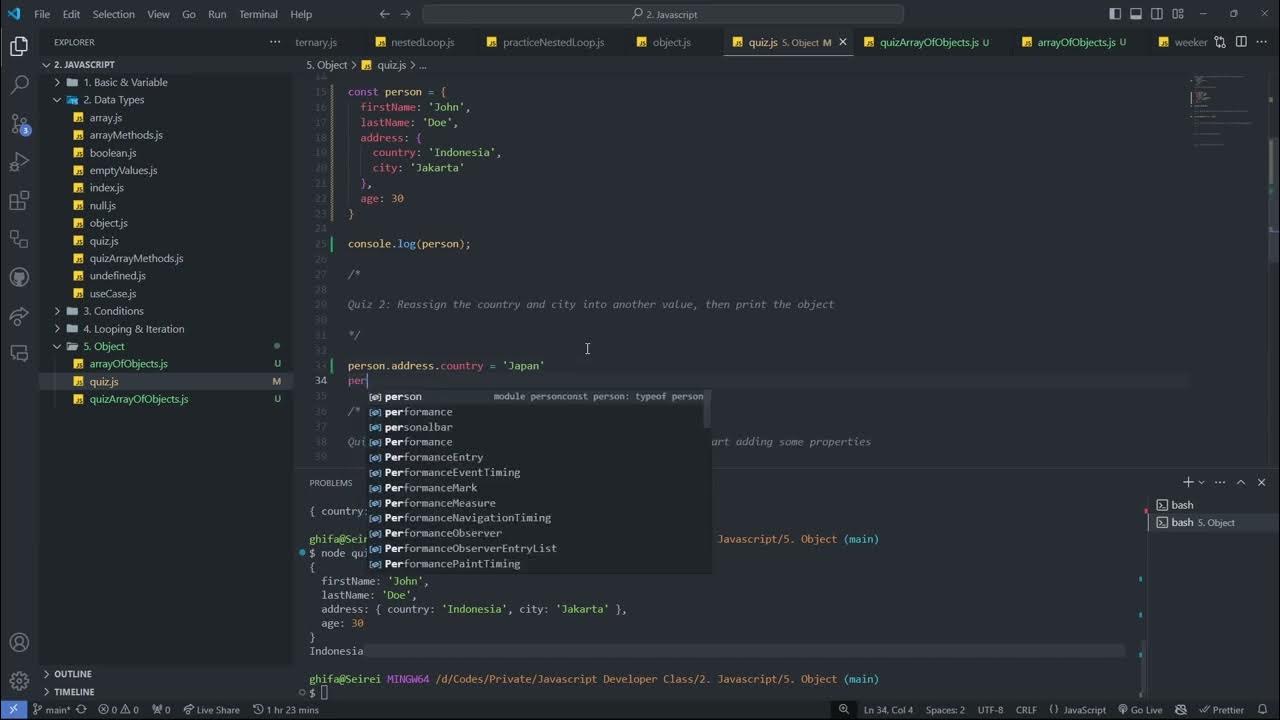 23. Object Quiz Explanation - YouTube