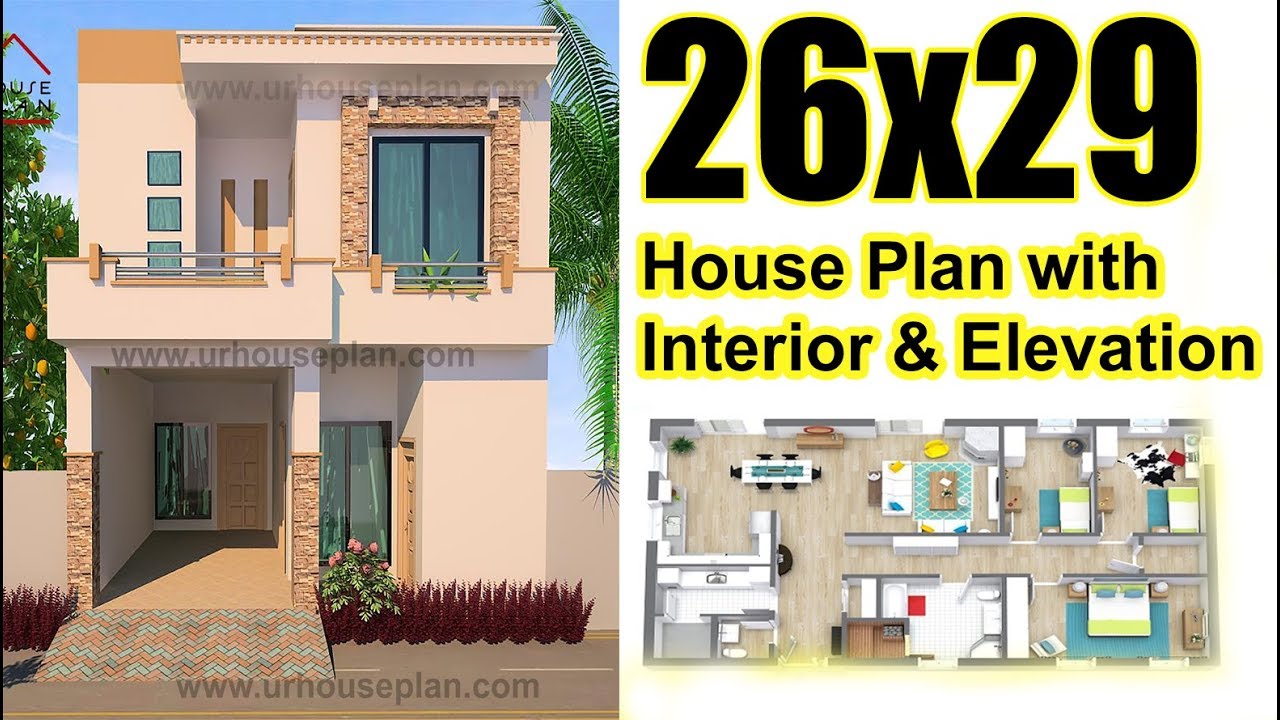 26x29 House plan with car parking 430 sq ft 3 3 marla 