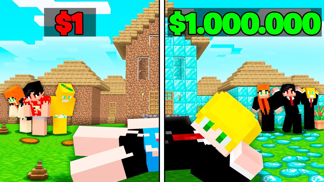 Я превратил ДОМ ИЗ ЗЕМЛИ в ДОМ ИЗ АЛМАЗОВ в Minecraft