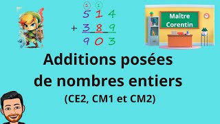 8. Additions (CE2, CM1 et CM2) - Maths - Calcul posé 8. Additions (CE2, CM1 et CM2) - Maths - Calcul posé