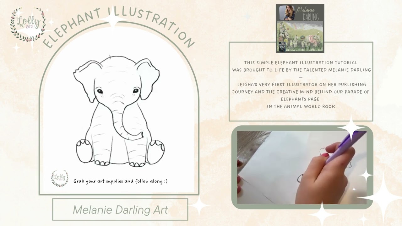 Darling Elephant drawing with Example - Melanie Darling Art