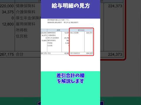 【初任給で気になる】今さら聞けない給与明細の見かた【給料日】 #shorts